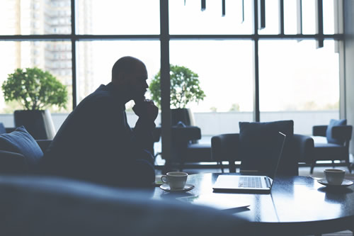 Professional services firms executive in silhouette