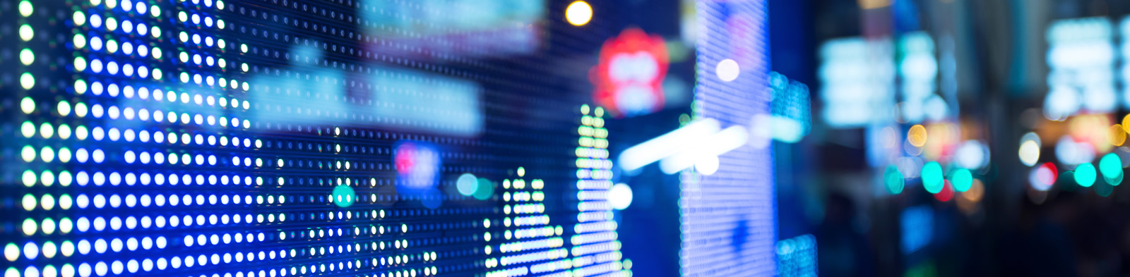 Market data graphics on outdoor screen