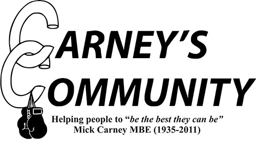 Carney's Community logo 'Helping people to "be the best they can be" Mick Carney MBA (1935 - 2011)"