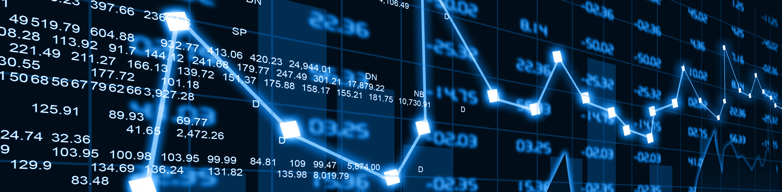 Illuminated Stock market graphic