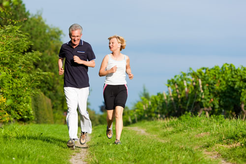 An older couple keeping fit