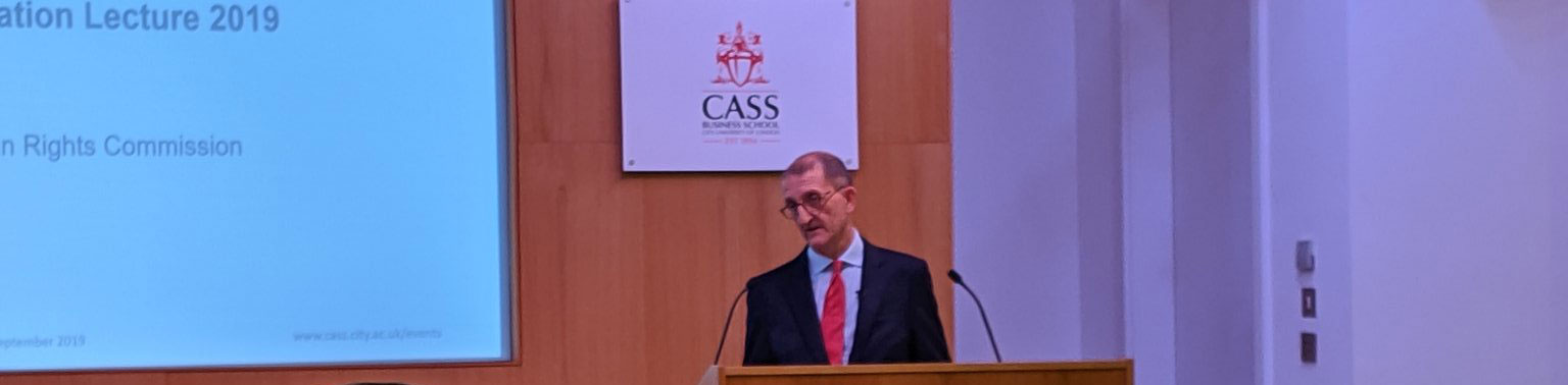 David Isaac CBE delivers a speech at Cass Business School in Setember 2019.