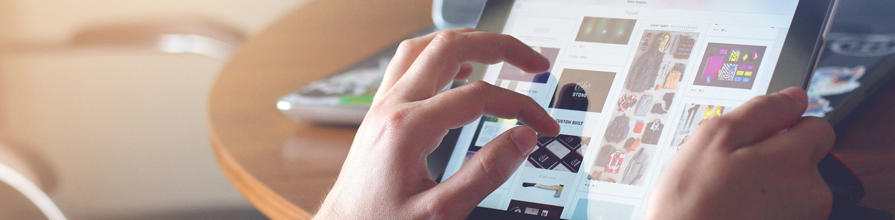 Person using a tablet device