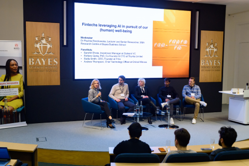The panel listening to a question