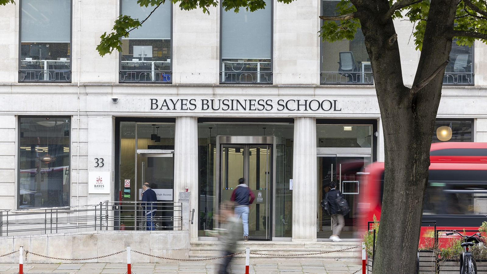 Exterior view of Bayes Finsbury Square Building.