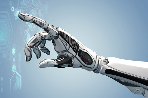 Robot arm touching invisible screen