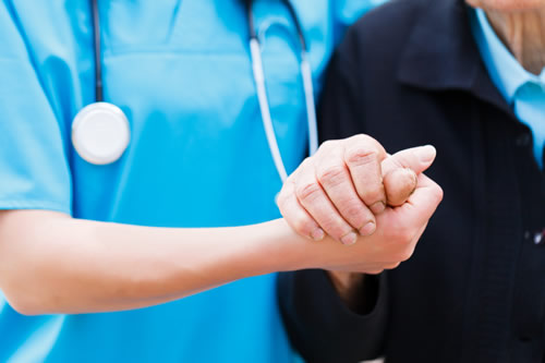 Nurse and elderly patient