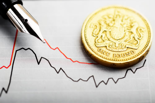 A chart and a One Pound Coin
