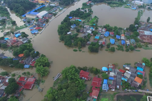 A flooded area in Asia