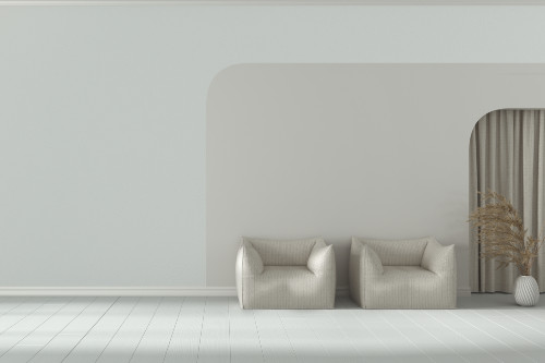 Minimalist living room with few furnishings