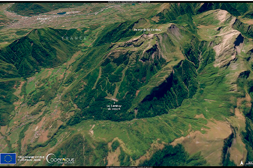 Mountains with no snow taken from satellite