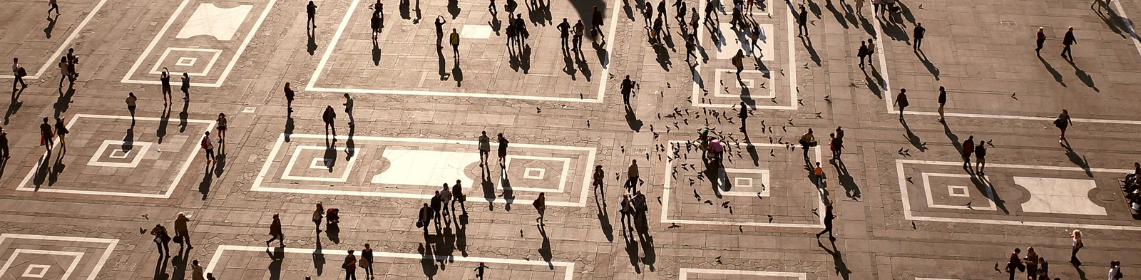 Mass of people mingling
