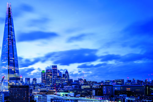 London skyline with the Shard in foreground