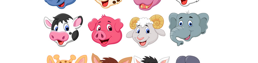 Cartoon animal mascots