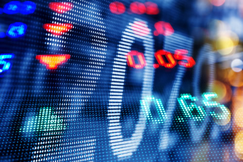 Digital stock market figures