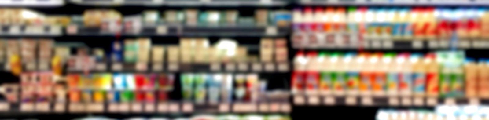 Blurred supermarket food products