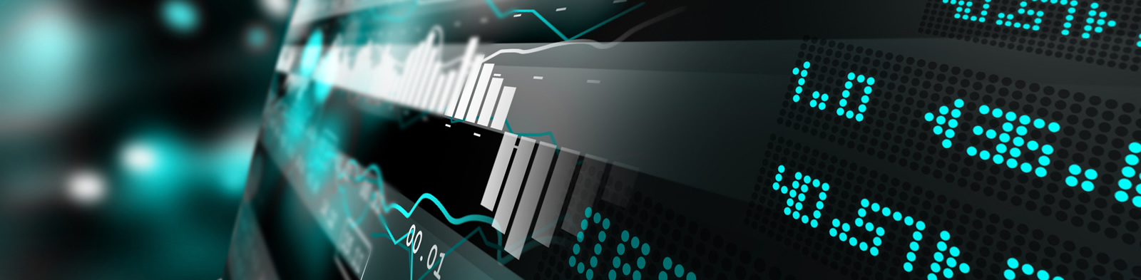 Green and blue financial chart