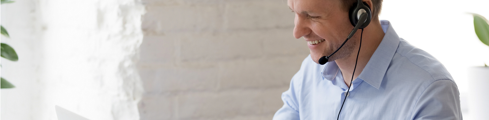 man on conference call from home
