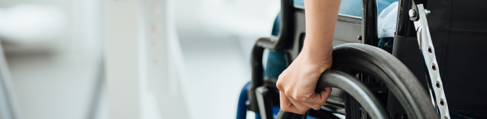 Disabled person working in an office