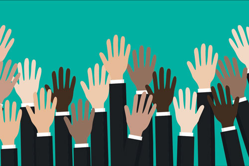 Hands raised