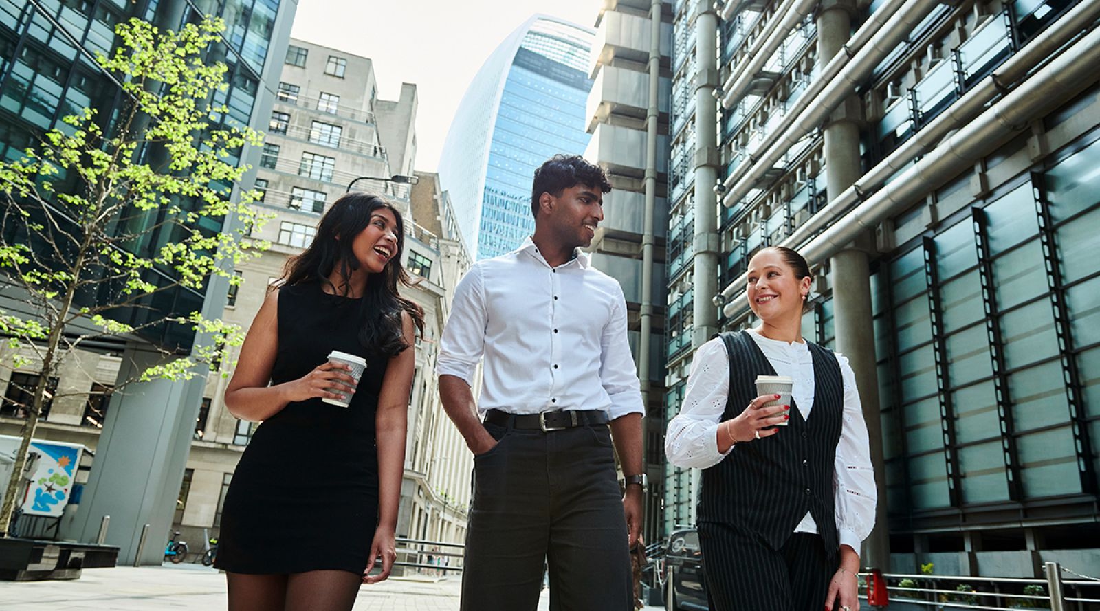 Students walking in the City of London