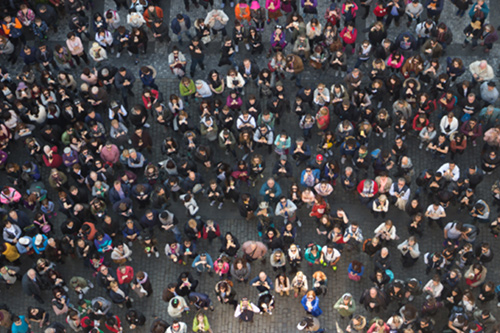 A large crowd of people