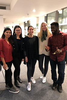 Hazal Sarikaya and coursemates at Cass