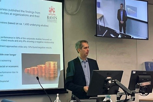 Patrick M. Liedtke delivering the presentation
