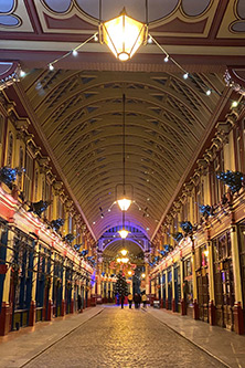 Leadenhall Market London at night