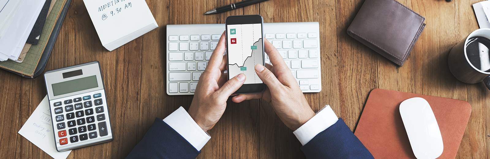 Pensions statistics on a phone