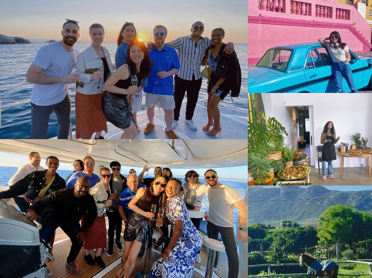 A compilation of Maxine and her cohort in South Africa