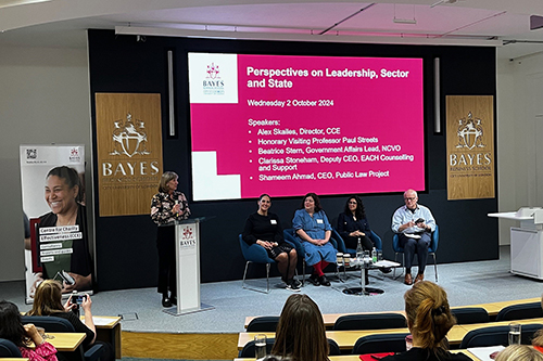 Alex Skailes introduces the Perspectives on Leadership event