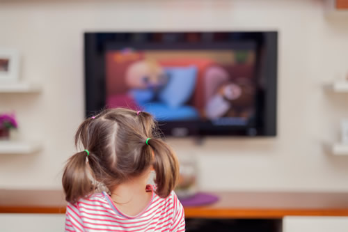 Child watching television
