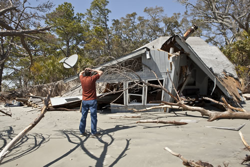 A house destroyed by a storm