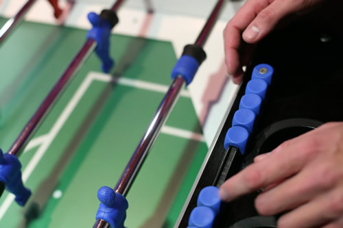 Playing table football