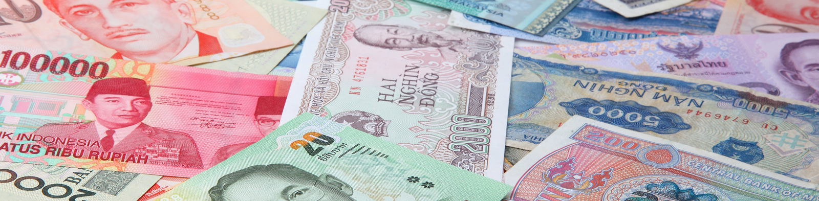 Bank notes from all over Asia