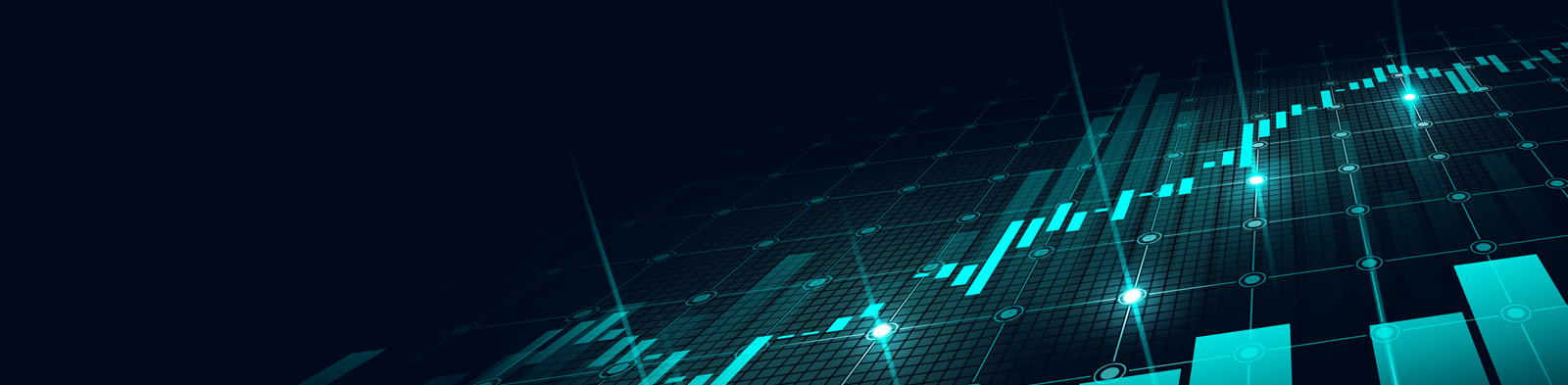 Blue green financial graphic