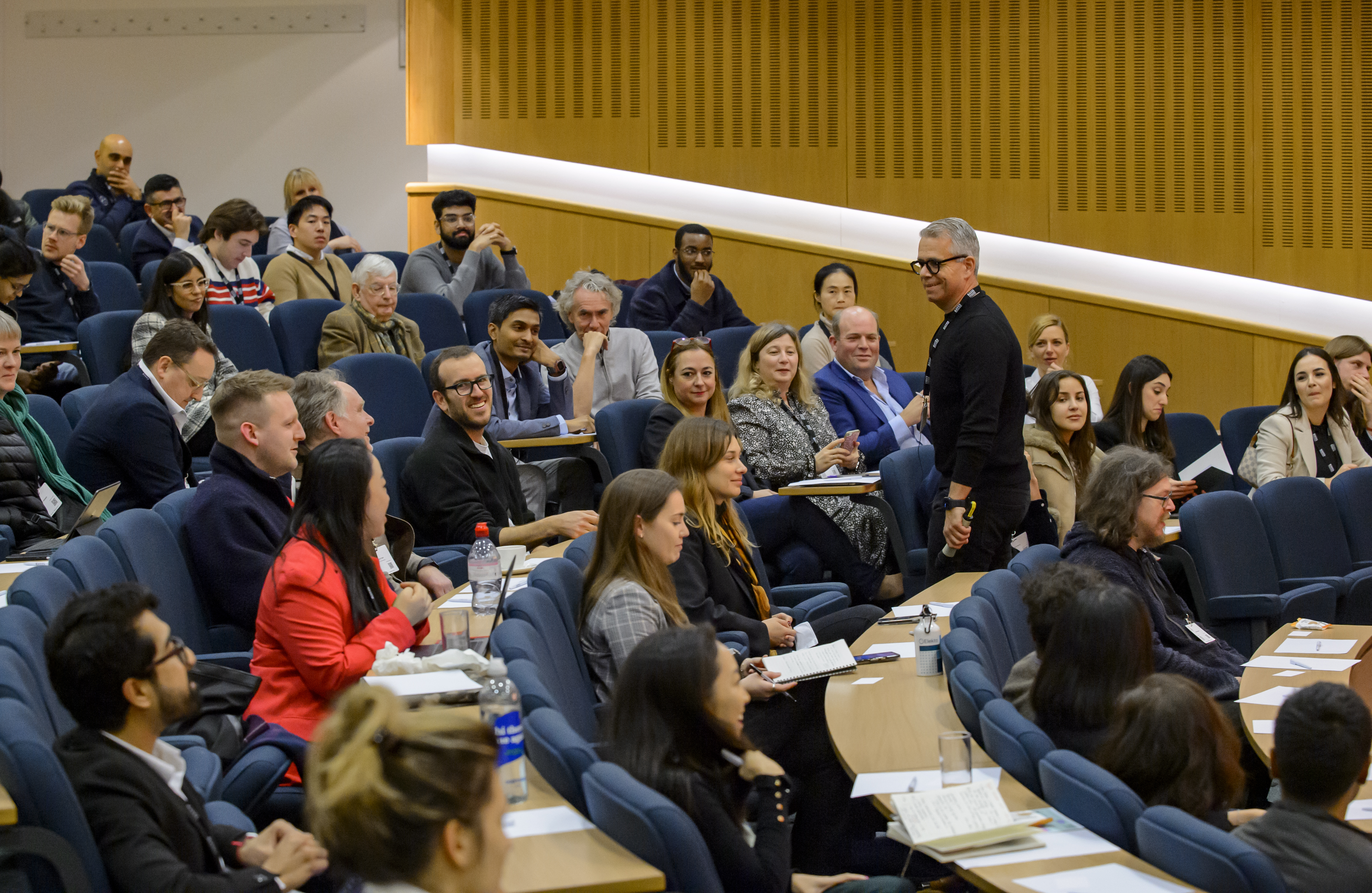 Costas Andriopoulos interacts with the audience at Bayes Innovate