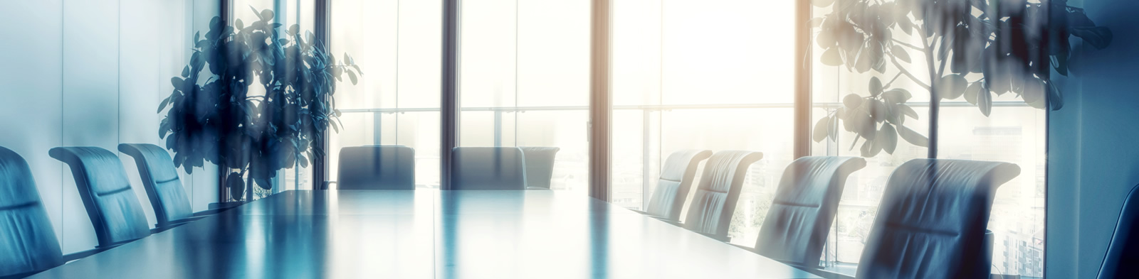 Empty meeting room with table and chairs