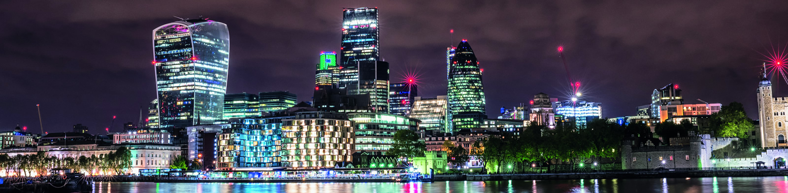 City of London illuminated at night