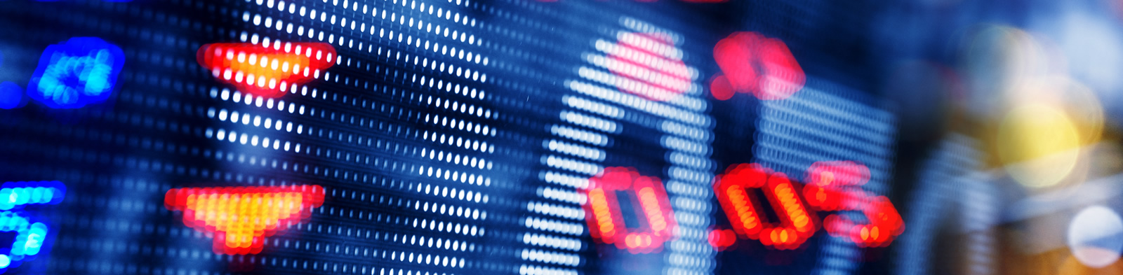 Stock exchange data on a screen