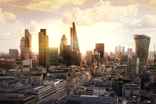 London's financial district skyline